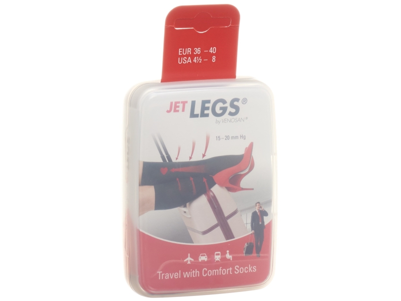 JET LEGS Travel Socks taille 41-45 noir carton 1 paire