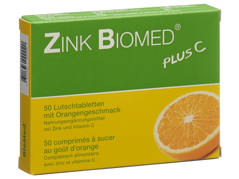 BIOMED Zink+C comprimés à sucer orange 50 pièces