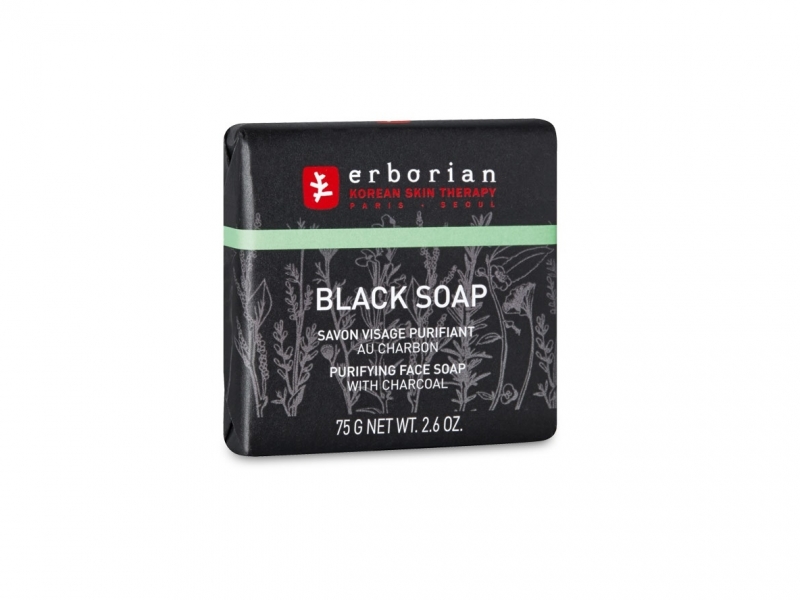 ERBORIAN Korean Therapy Black Soap - Savon visage purifiant au Charbon 75 g