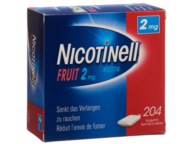 NICOTINELL Gum 2 mg fruit 204 pièces