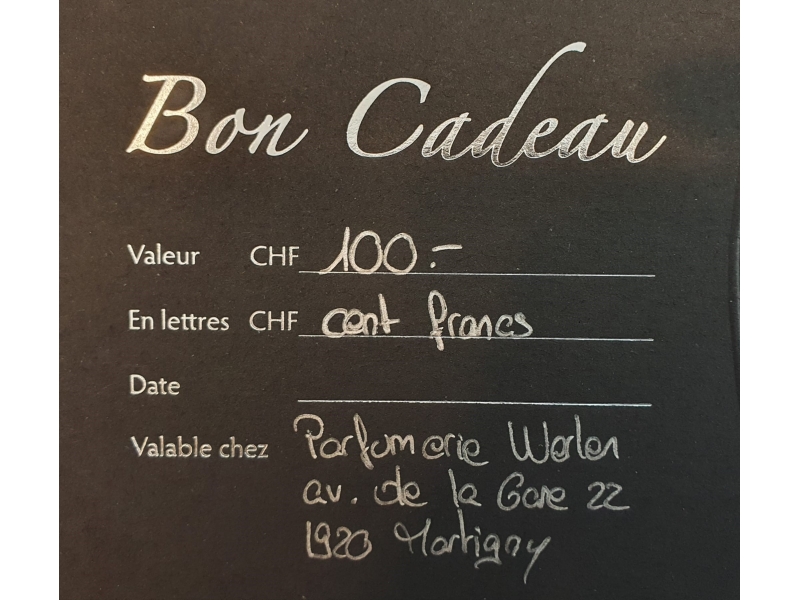 Parfumerie Bon Cadeau 100 chf