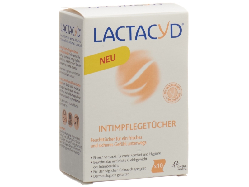 LACTACYD LINGETTES INTIMES INDIVIDUELLES 10 PCE