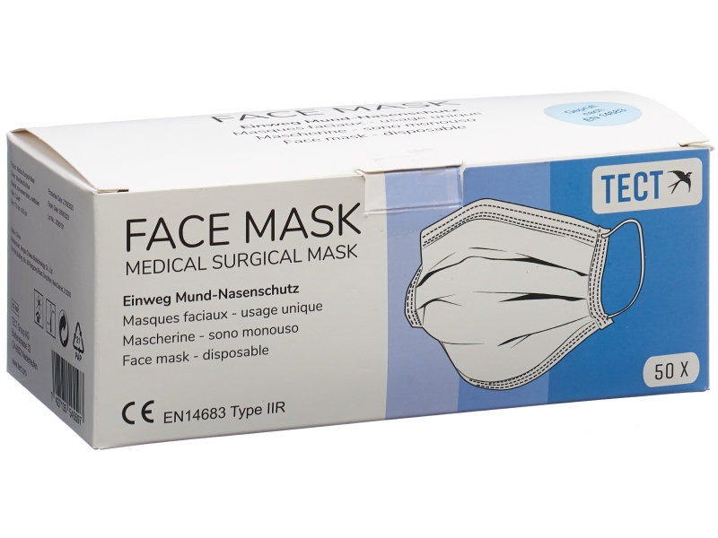 TECT Masques Médicaux Type IIR, 50 Pièces