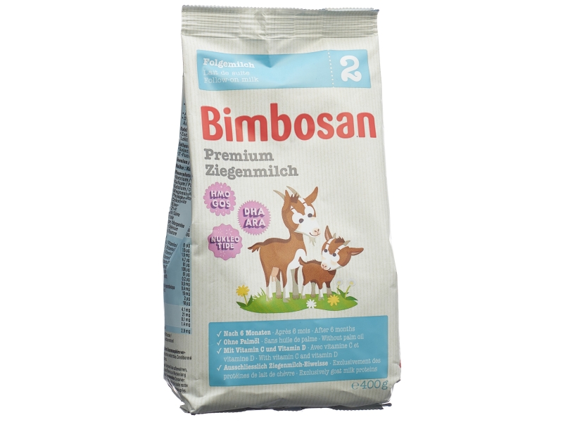 BIMBOSAN Premium lait de chèvre 2 lait de suite recharge 400 g