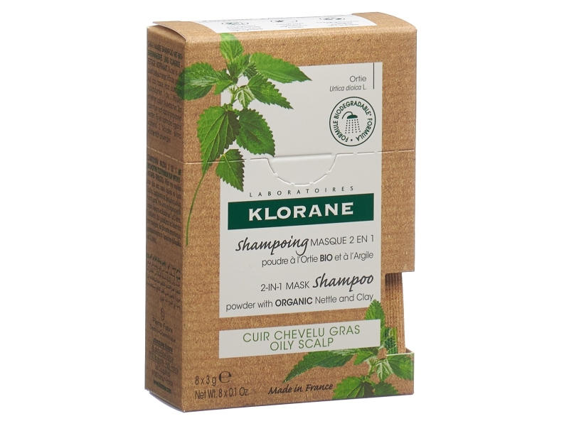 KLORANE Masque-shampooing ortie bio 8 x 3 g