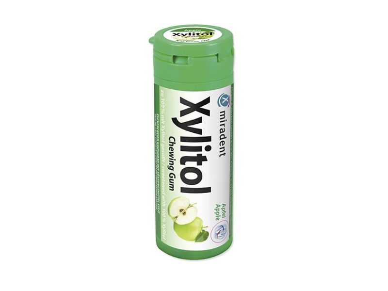 MIRADENT Xylitol chewing gum kids pomme 30 pièces