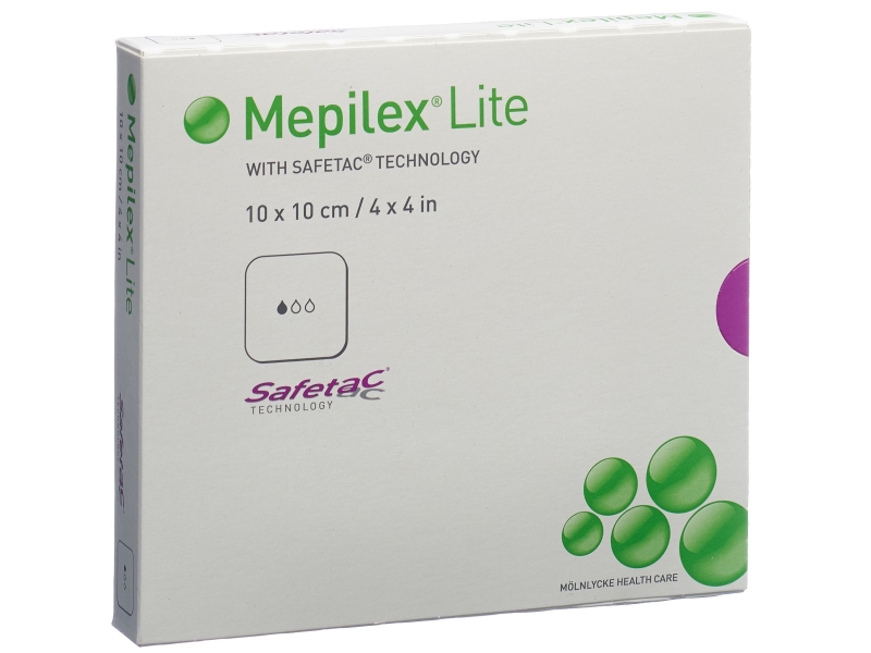 MEPILEX LITE ABSORPTIONSVERB 10X10CM SILIK 5 STK