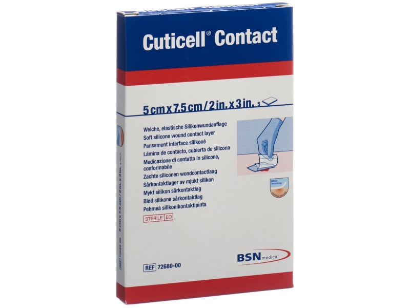 CUTICELL Contact Silikonwundaufl 5x7.5cm 5 Stk