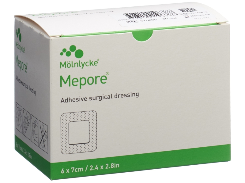 MEPORE pans vulnérai 7x6cm cous 4x3cm stér 60 pce