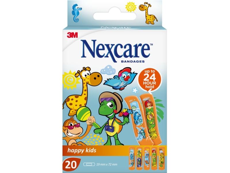 3M NEXCARE Kinderpflast Happy Kid 1.9x7.2cm 20 Stk