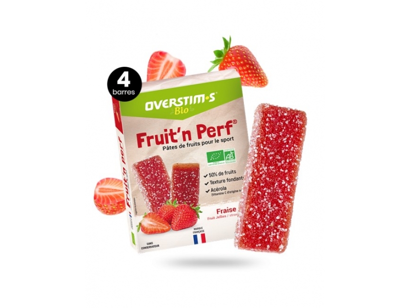 OVERSTIM'S Pates de fruits bio fraise 4x25g