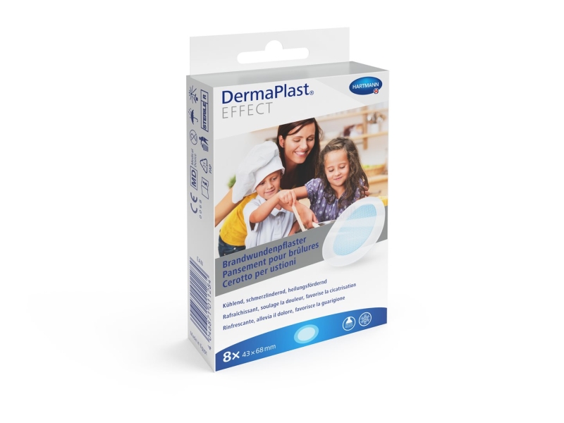 DERMAPLAST EFFECT PANSEMENT BRULURE 43X68MM 8 PCE